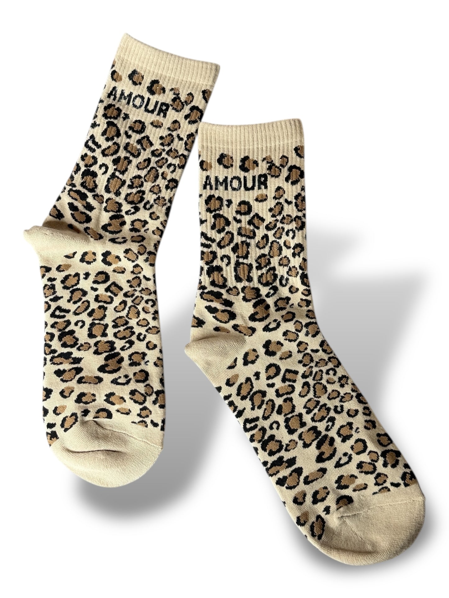 CHAUSSETTES AMOUR LEOPARD BEIGE