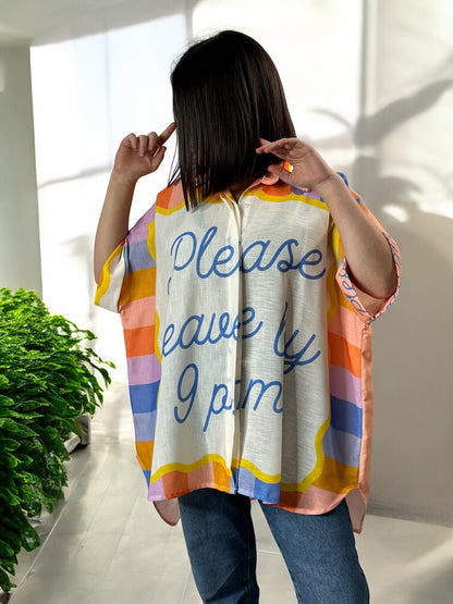 NATHY - CHEMISE OVERSIZE MOTIF APERO JUSQU'A LA TAILLE 56