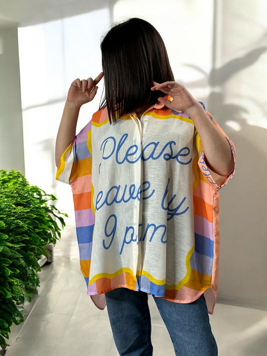 NATHY - CHEMISE OVERSIZE MOTIF APERO JUSQU'A LA TAILLE 56