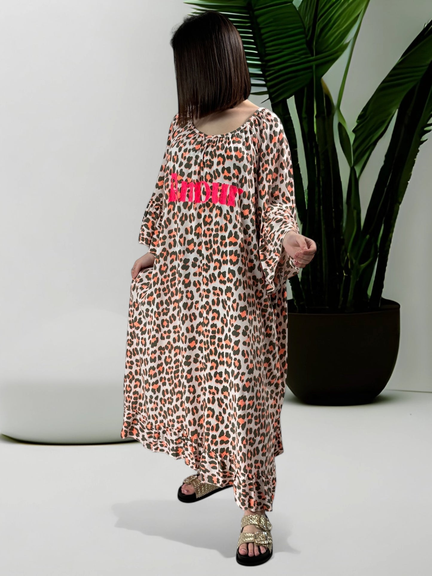LALOLITA - ROBE LEOPARD KAKI JUSQU'A LA TAILLE 54/56