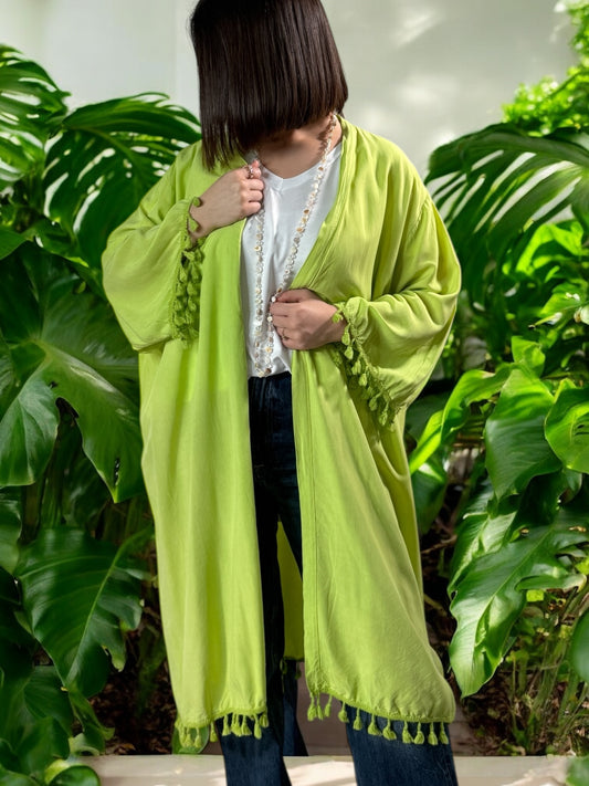 CHANTOU - KIMONO FLUIDE OVERSIZE ANIS JUSQU'A LA TAILLE 58