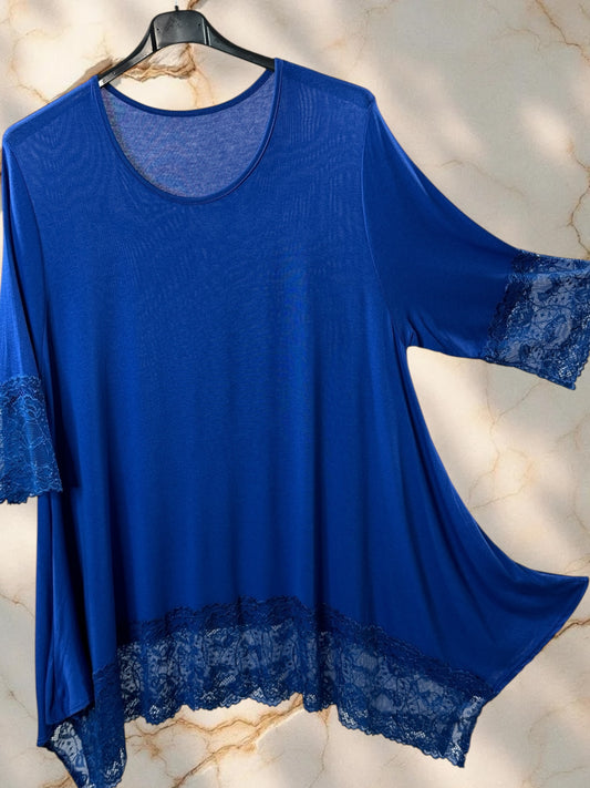 CINDY - TOP BLEU IMPERIAL TAILLE 46 A 56/58