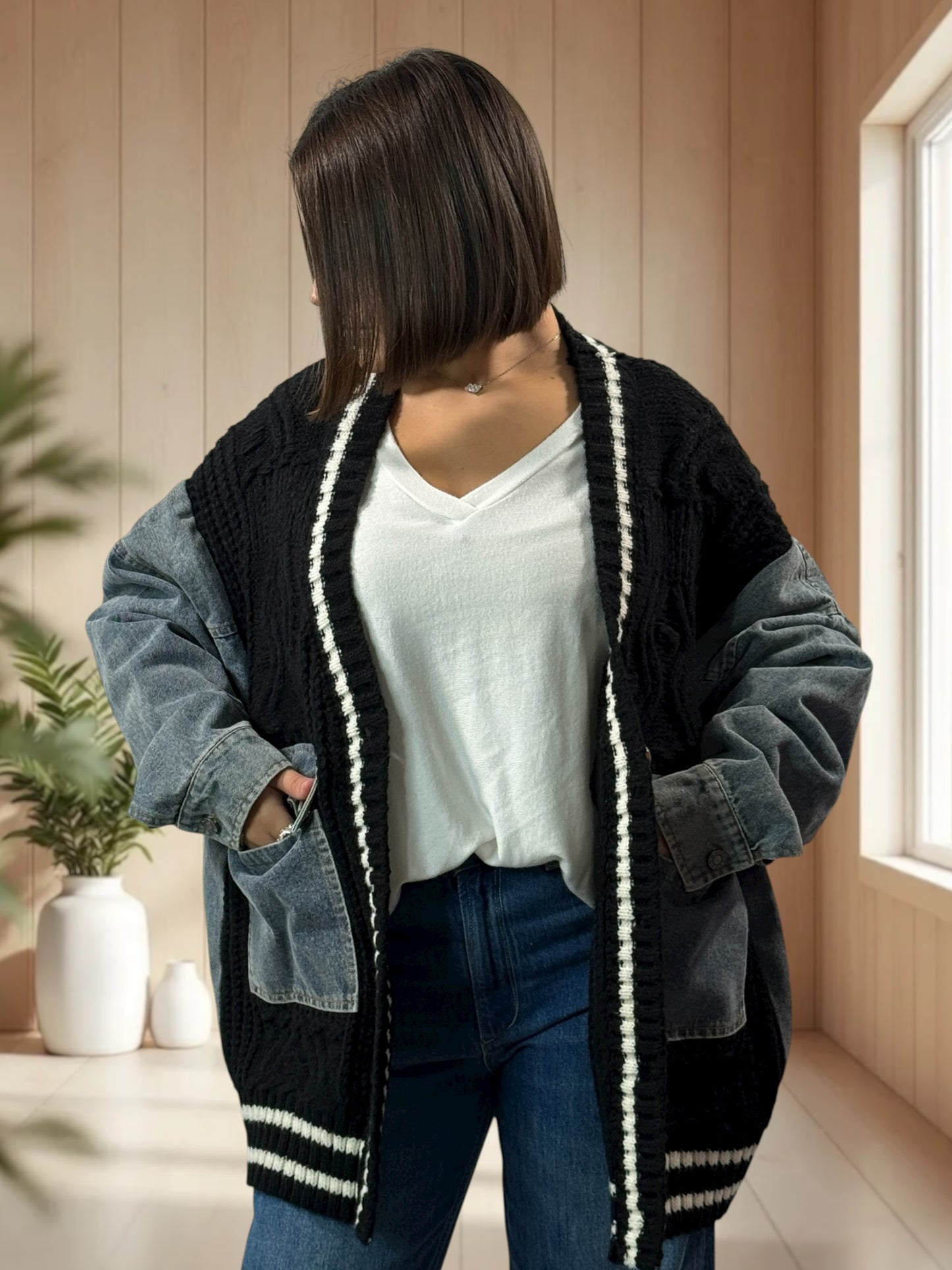 ARTURO - VESTE NOIRE OVERSIZE AVEC JEAN JUSQU'A LA TAILLE 54/56