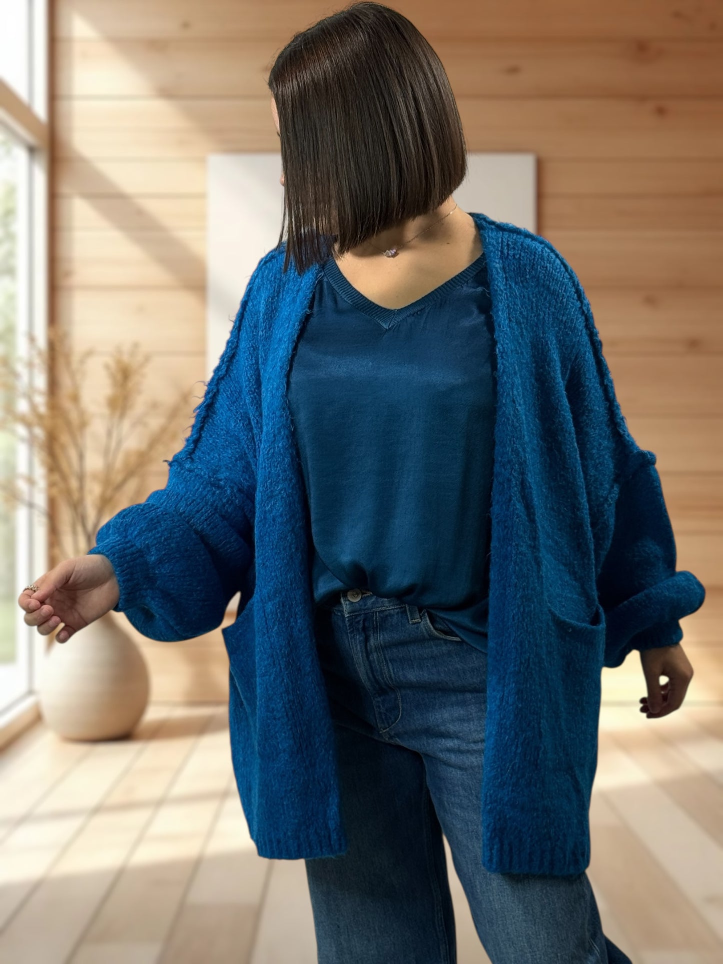 CLEO - GILET OVERSIZE IMPERIAL AVEC JUSQU'A LA TAILLE 52/54