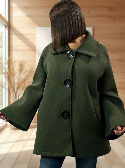 ROSALINA - VESTE OVERSIZE KAKI JUSQU'A LA TAILLE 52