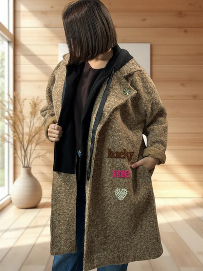 JULIUS - MANTEAU CAMEL A CAPUCHE JUSQU'A LA TAILLE 52
