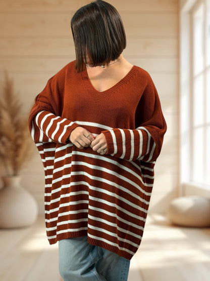 MANU - PULL MARINIERE ROUX JUSQU'A LA TAILLE 56/58