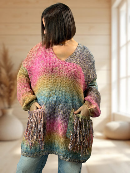 CHACHA REF4 - PULL OVERSIZE AVEC LUREX JUSQU'A LA TAILLE 54/56