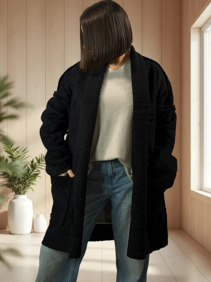 FREDERICO - VESTE NOIRE OVERSIZE JUSQU'A LA TAILLE 52