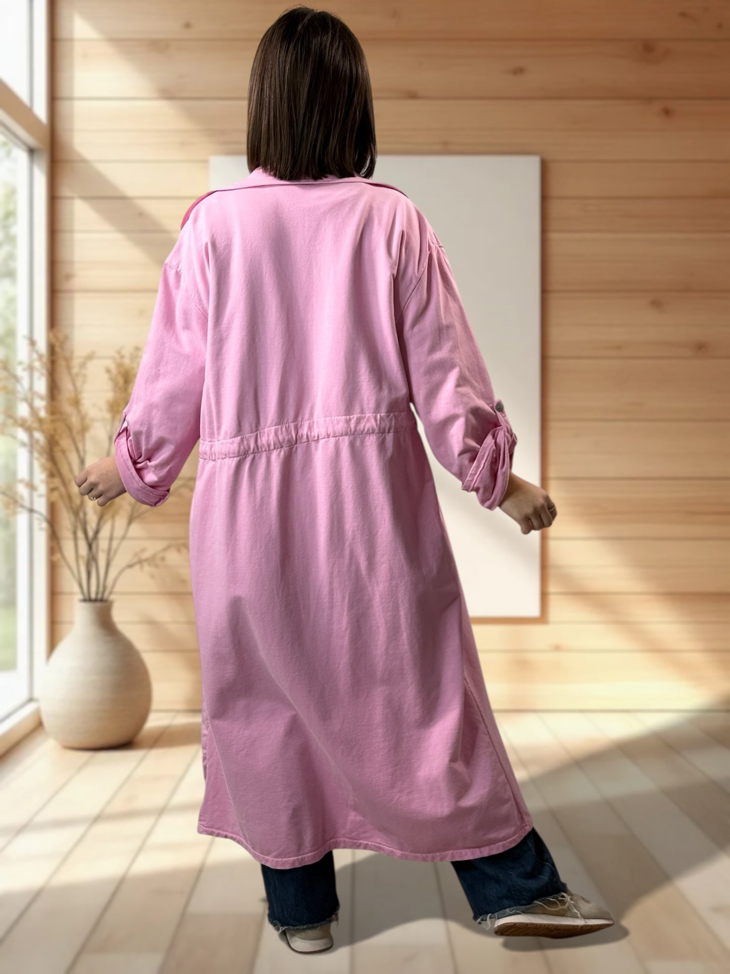 VANINA - TRENCH ROSE EN SWEAT JUSQU'A LA TAILLE 52