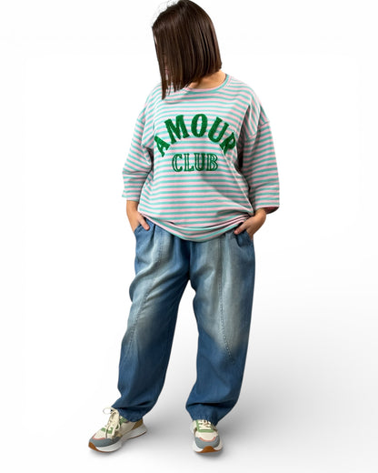 CRISTIANO - PANTALON AMPLE FLUIDE EN JEAN TENCEL TAILLE 40/42 A 48