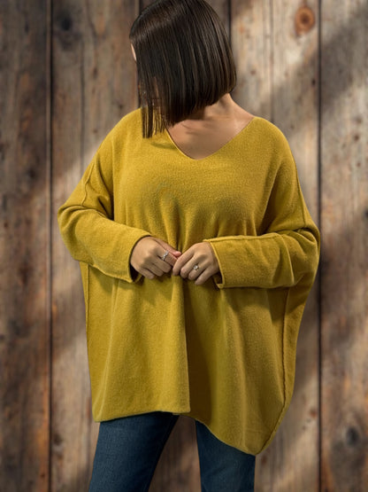 PALOMA - PULL OVERSIZE MOUTARDE JUSQU'A LA TAILLE 56