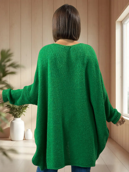 JULIA - PULL OVERSIZE VERT JUSQU'A LA TAILLE 56/58