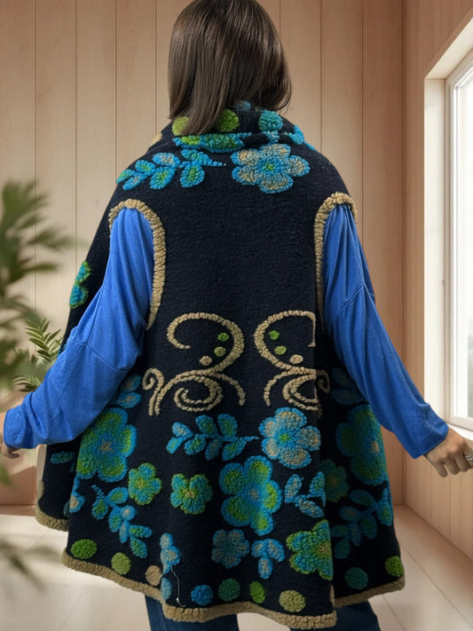 CHOCOLAT - GILET EN LAINE BOUILLIE JUSQU'A LA TAILLE 52