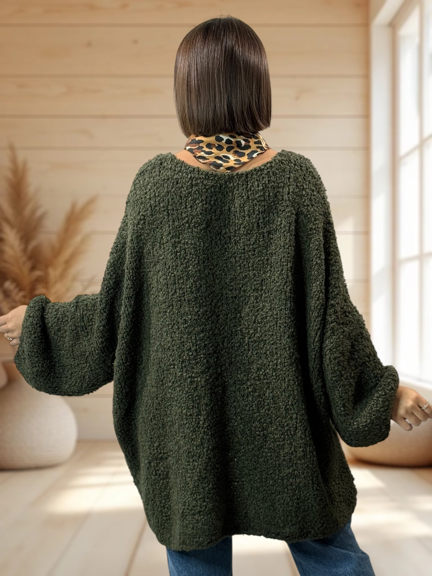 LAETITIA - PULL KAKI OVERSIZE JUSQU'A LA TAILLE 58