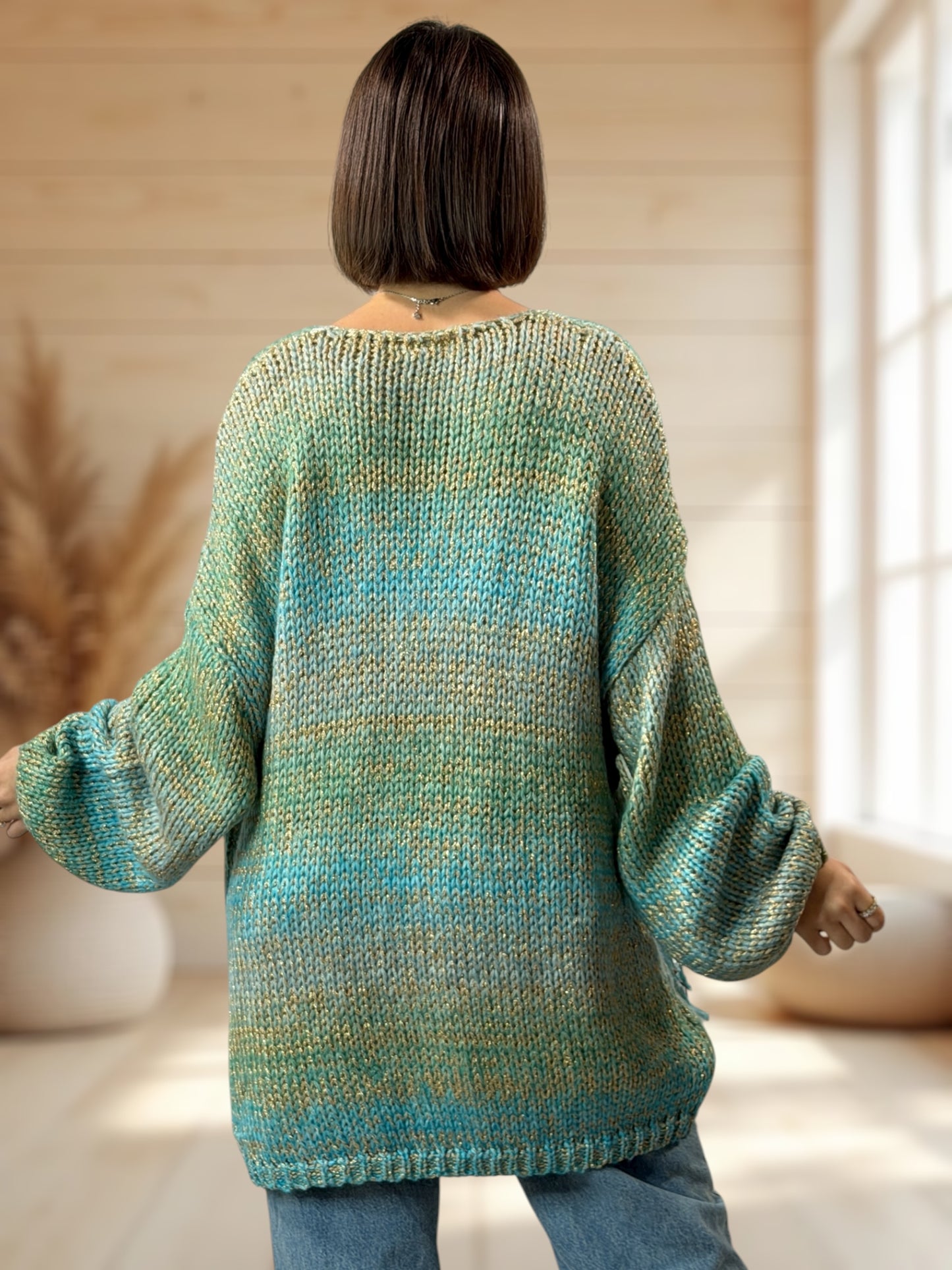 CHACHA REF3 - PULL OVERSIZE LAGON AVEC LUREX JUSQU'A LA TAILLE 54/56