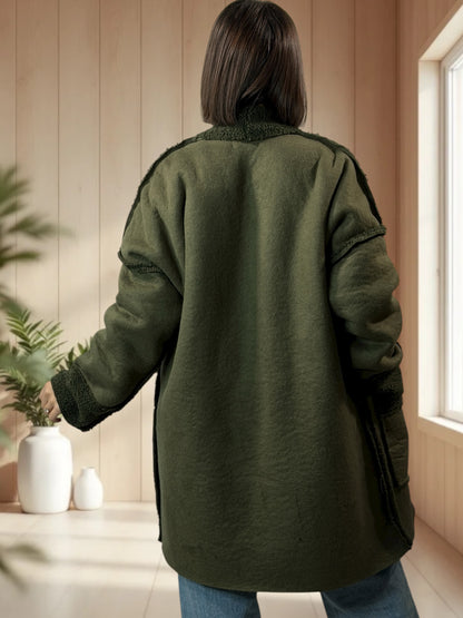 FREDERICO - VESTE KAKI OVERSIZE JUSQU'A LA TAILLE 52