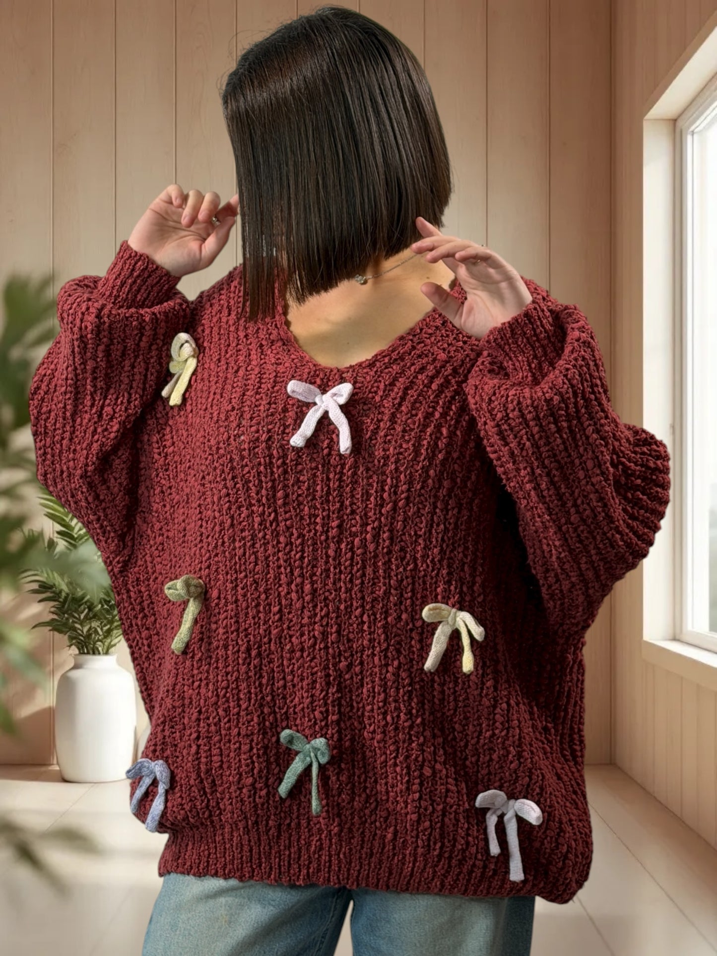 STELLA - PULL OVERSIZE TERRACOTA JUSQU'A LA TAILLE 54