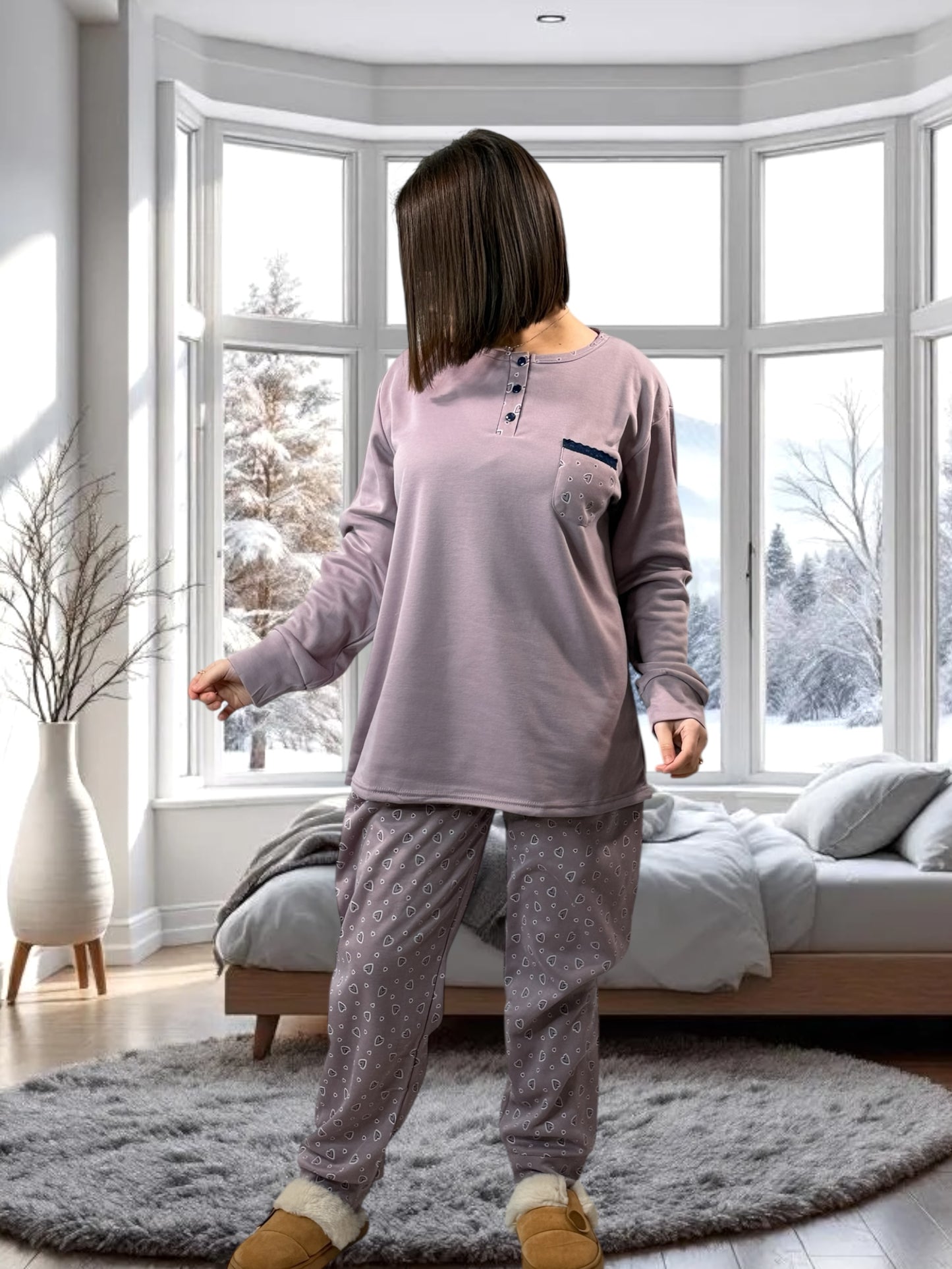 MYLENE - PYJAMA ROSE CHAUD 48/50