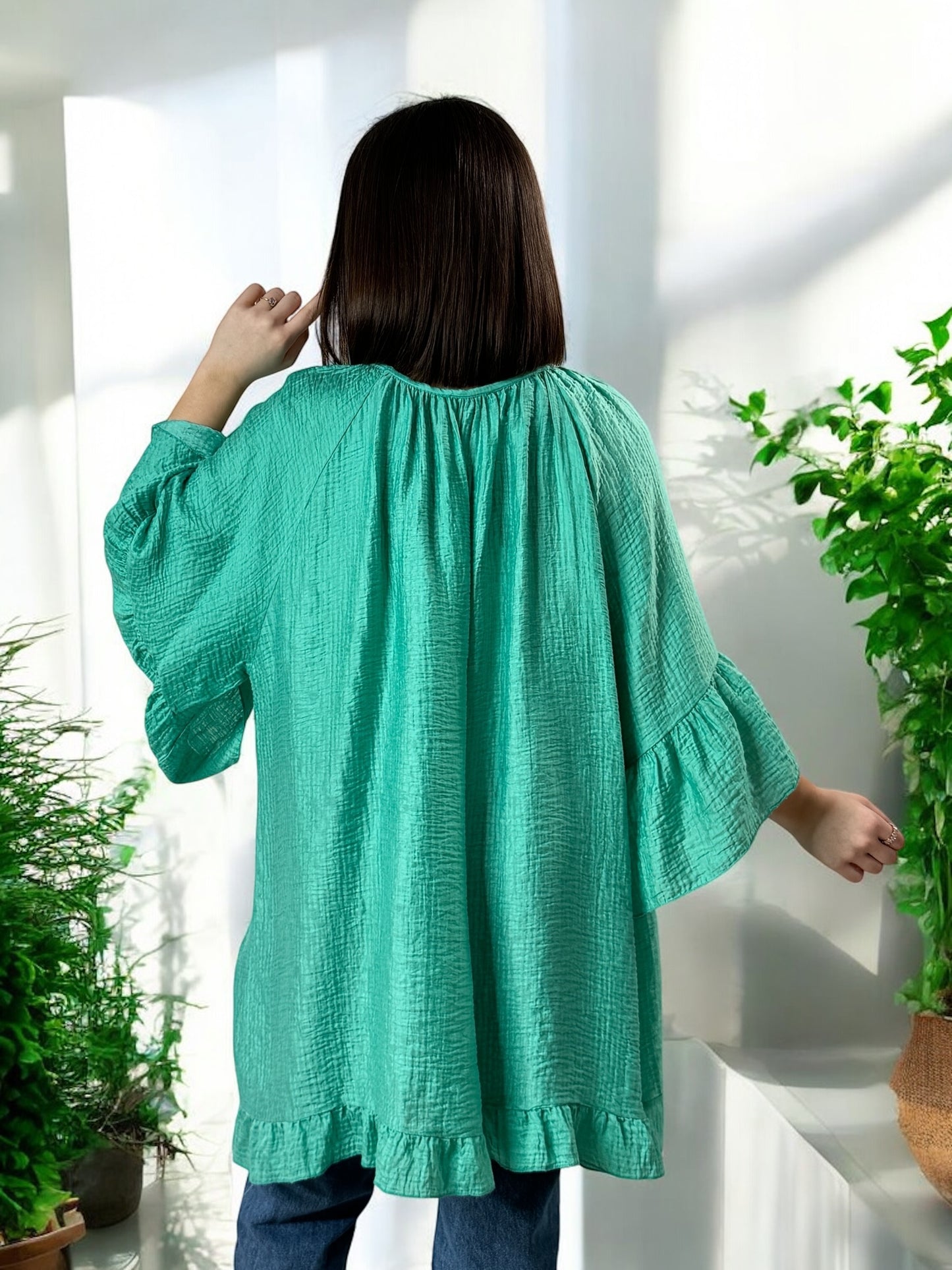 BERLINGOT - TUNIQUE OVERSIZE VERTE JUSQU'A LA TAILLE 58/60