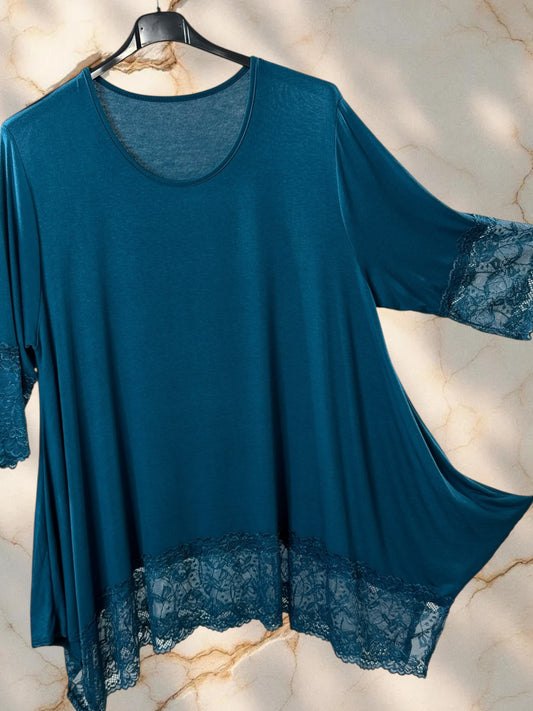 CINDY - TOP BLEU CANARD TAILLE 46 A 56/58
