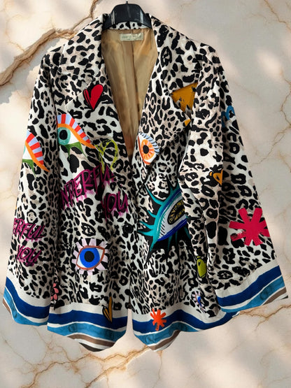 MARICAO - VESTE OVERSIZE MOTIF OEIL JUSQU'A LA TAILLE 52