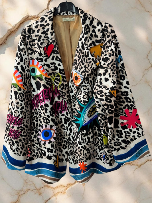 MARICAO - VESTE OVERSIZE MOTIF OEIL JUSQU'A LA TAILLE 52