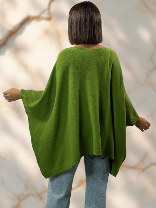 NICKO - PULL OVERSIZE VERT JUSQU'A LA TAILLE 60
