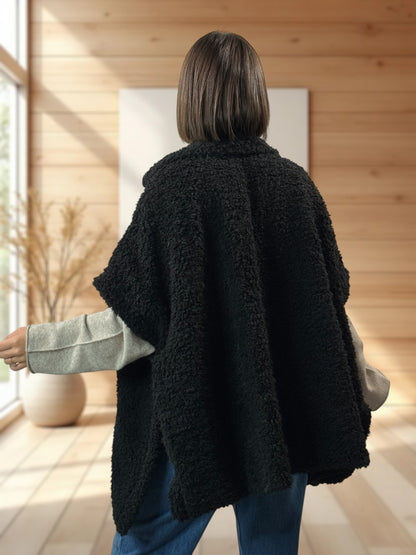 COCO - VESTE NOIRE EN MOUMOUTE JUSQU'À LA TAILLE 54/56