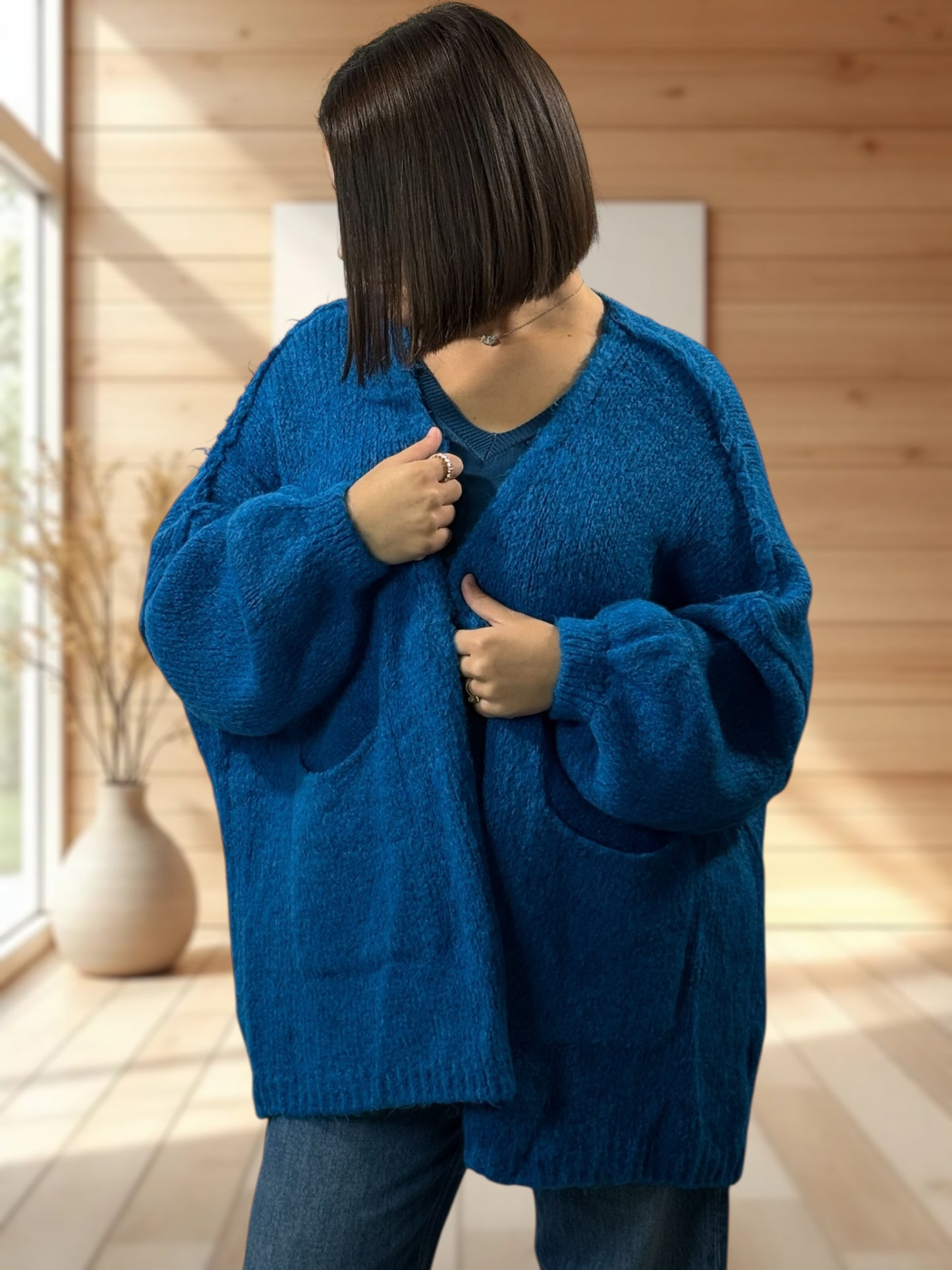 CLEO - GILET OVERSIZE IMPERIAL AVEC JUSQU'A LA TAILLE 52/54
