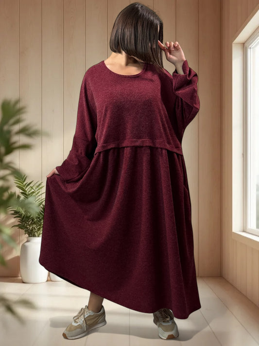 MADELINE - ROBE OVERSIZE BORDEAUX JUSQU'A LA TAILLE 60