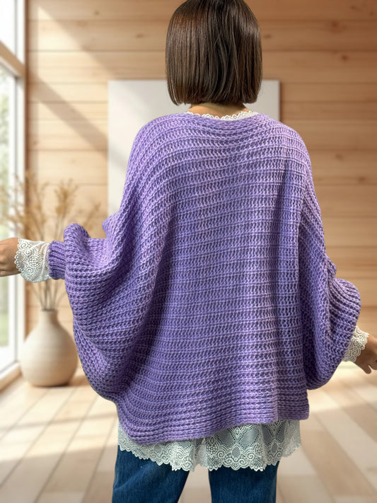 ELLA - PULL OVERSIZE LILAS JUSQU'A LA TAILLE 56