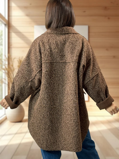 RAVELO - VESTE OVERSIZE MARRON JUSQU'A LA TAILLE 54/56