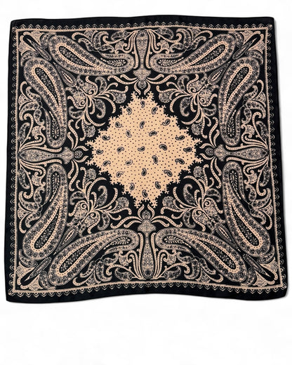 JULIETTE REF13 - PETIT FOULARD MOTIF CAMEL ET NOIR