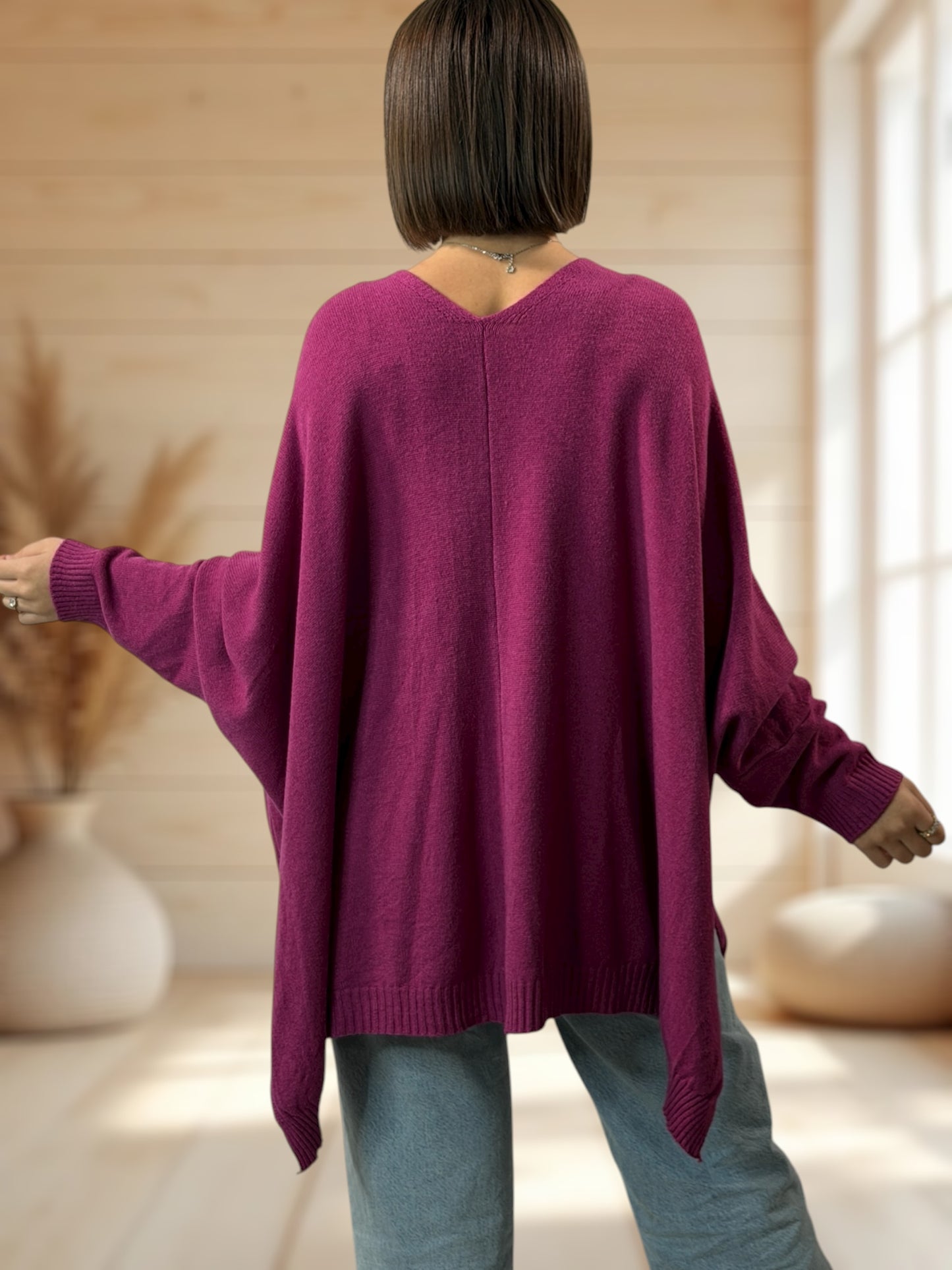 MATHILDE - GILET OVERSIZE VINO JUSQU'A LA TAILLE 56/58