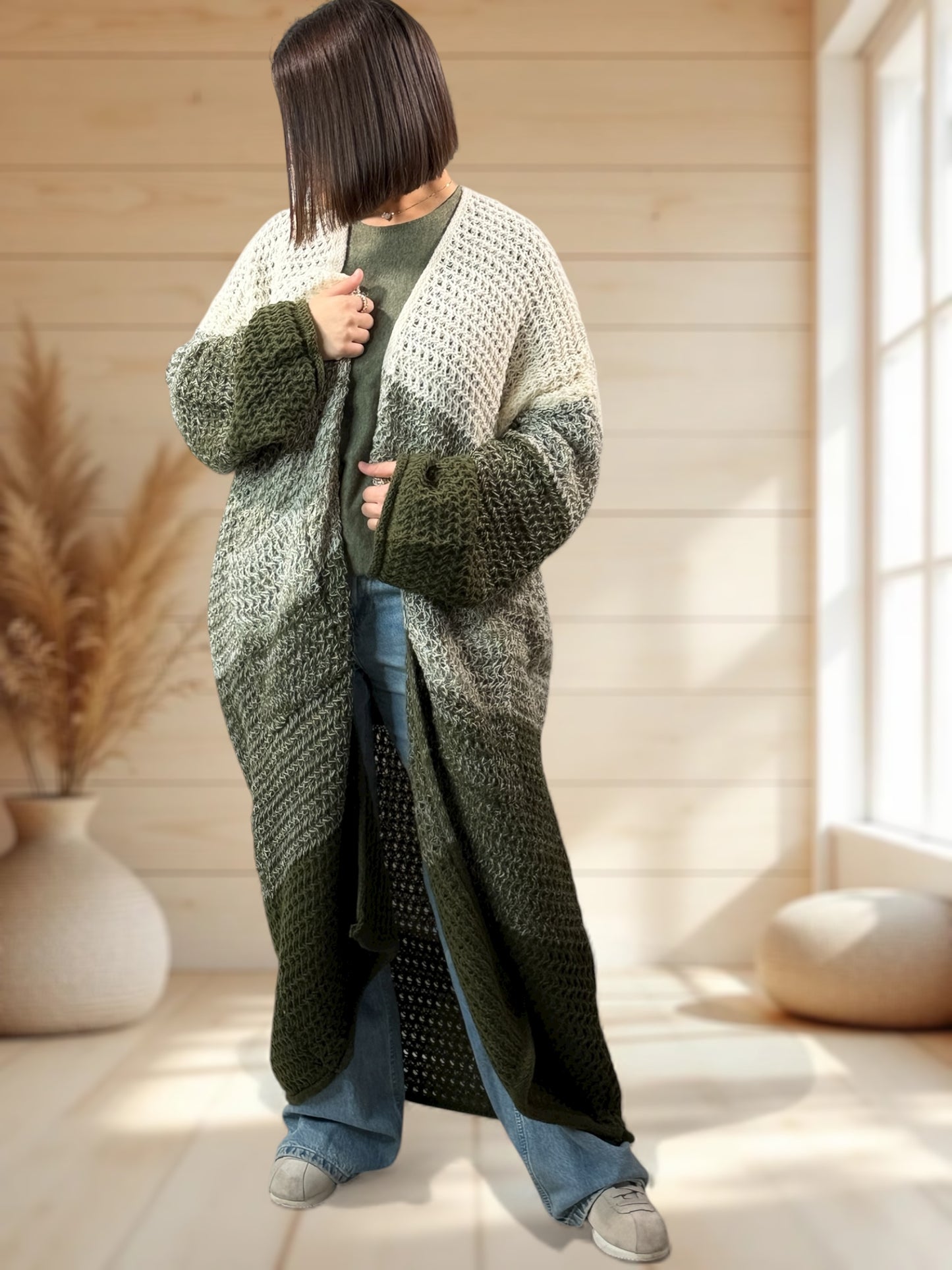 BILBAO - LONG GILET OVERSIZE 2 POCHES JUSQU'A LA TAILLE 54