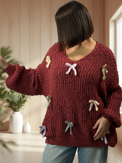 STELLA - PULL OVERSIZE TERRACOTA JUSQU'A LA TAILLE 54