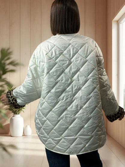 DEBORAH - DOUDOUNE BLANCHE INTERIEUR LEOPARD TAILLE 44 A 50