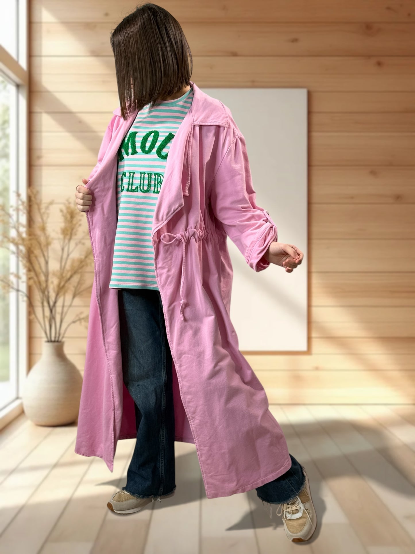 VANINA - TRENCH ROSE EN SWEAT JUSQU'A LA TAILLE 52