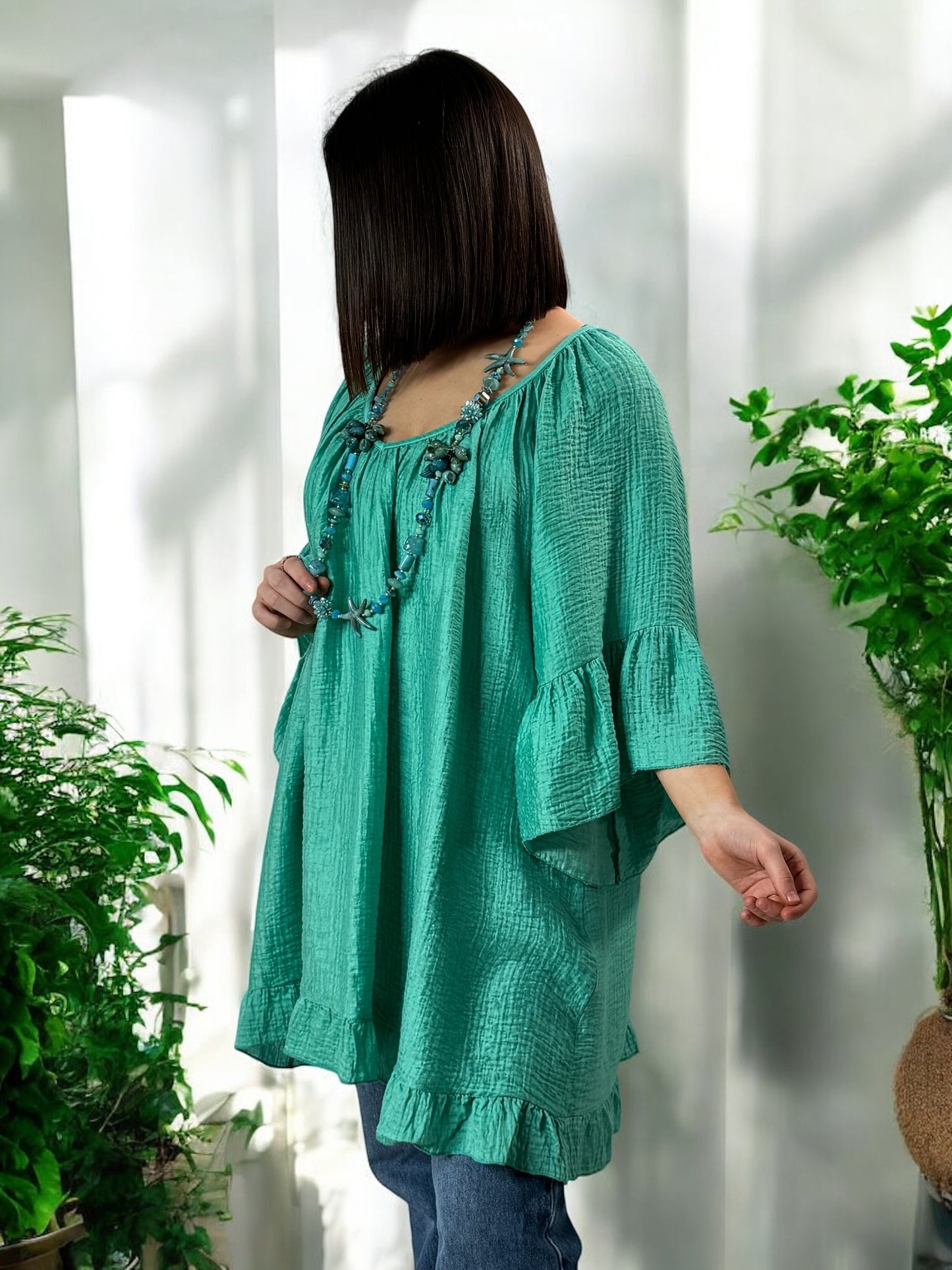BERLINGOT - TUNIQUE OVERSIZE VERTE JUSQU'A LA TAILLE 58/60