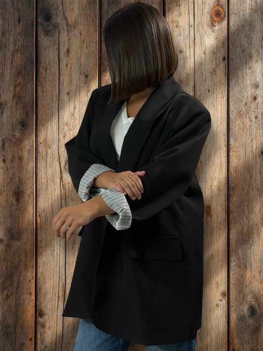 ROXANE - BLAZER NOIR JUSQU'A LA TAILLE 52