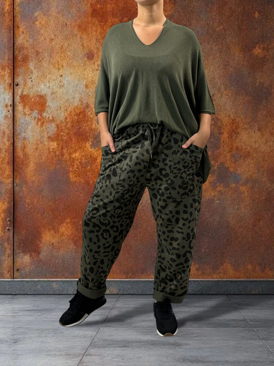 DIEGO - PANTALON SPORTSWEAR LEOPARD KAKI TAILLE 46 A 50/520