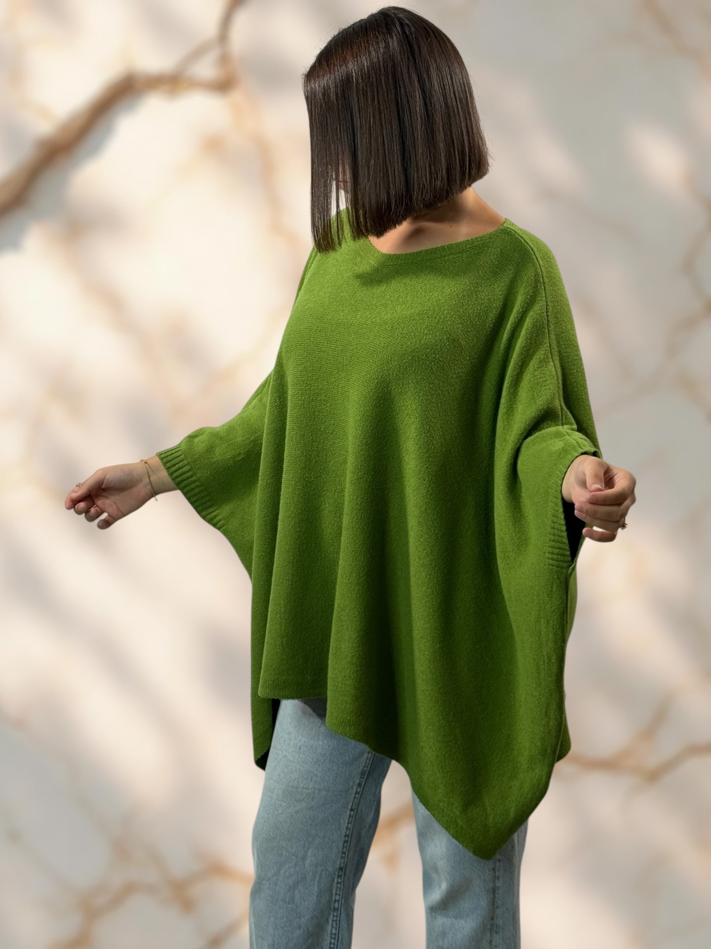 NICKO - PULL OVERSIZE VERT JUSQU'A LA TAILLE 60