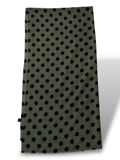 GRANDE ECHARPE KAKI A POIS