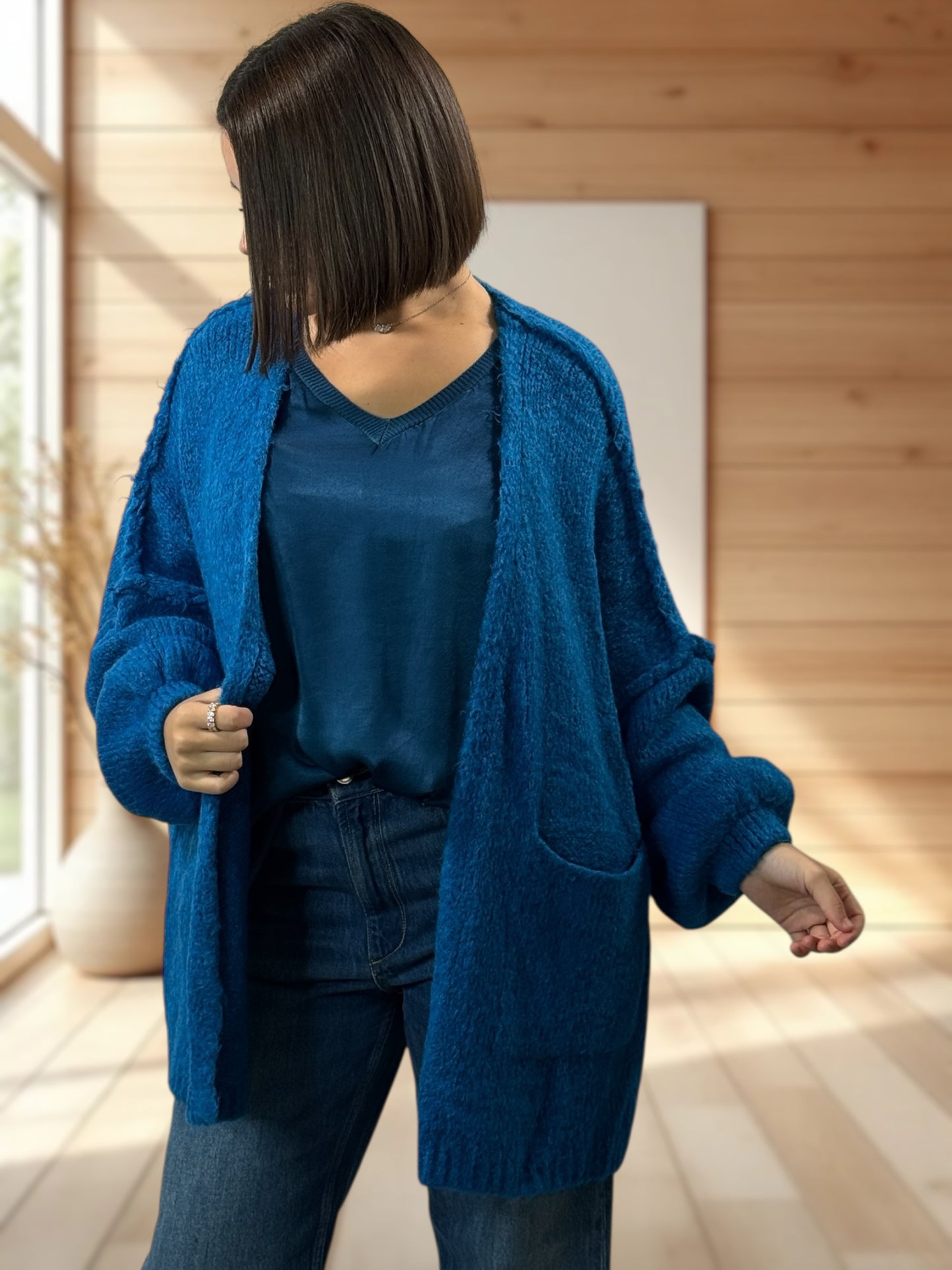 CLEO - GILET OVERSIZE IMPERIAL AVEC JUSQU'A LA TAILLE 52/54