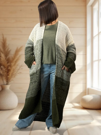 BILBAO - LONG GILET OVERSIZE 2 POCHES JUSQU'A LA TAILLE 54