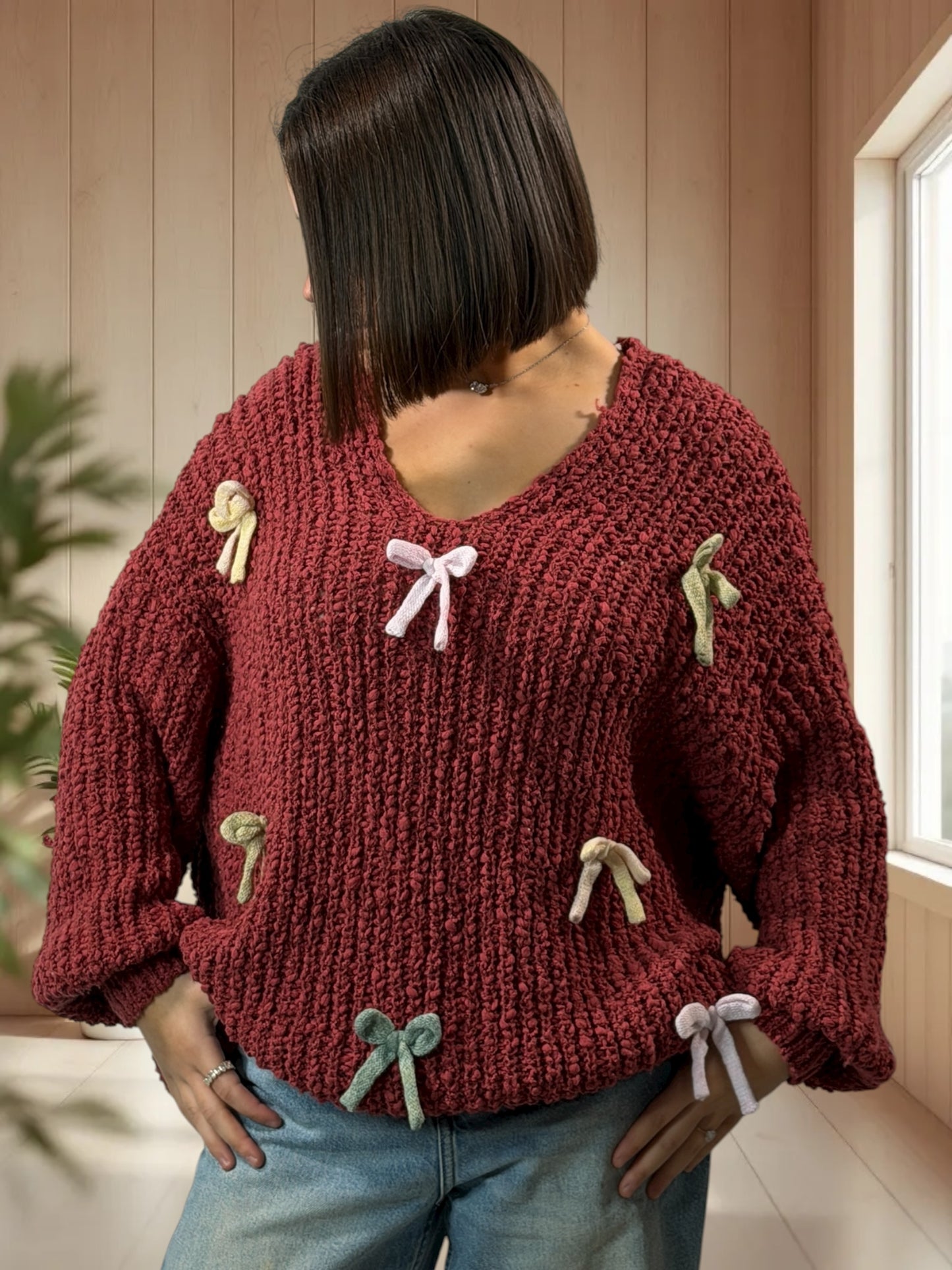 STELLA - PULL OVERSIZE TERRACOTA JUSQU'A LA TAILLE 54