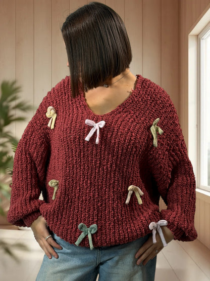 STELLA - PULL OVERSIZE TERRACOTA JUSQU'A LA TAILLE 54