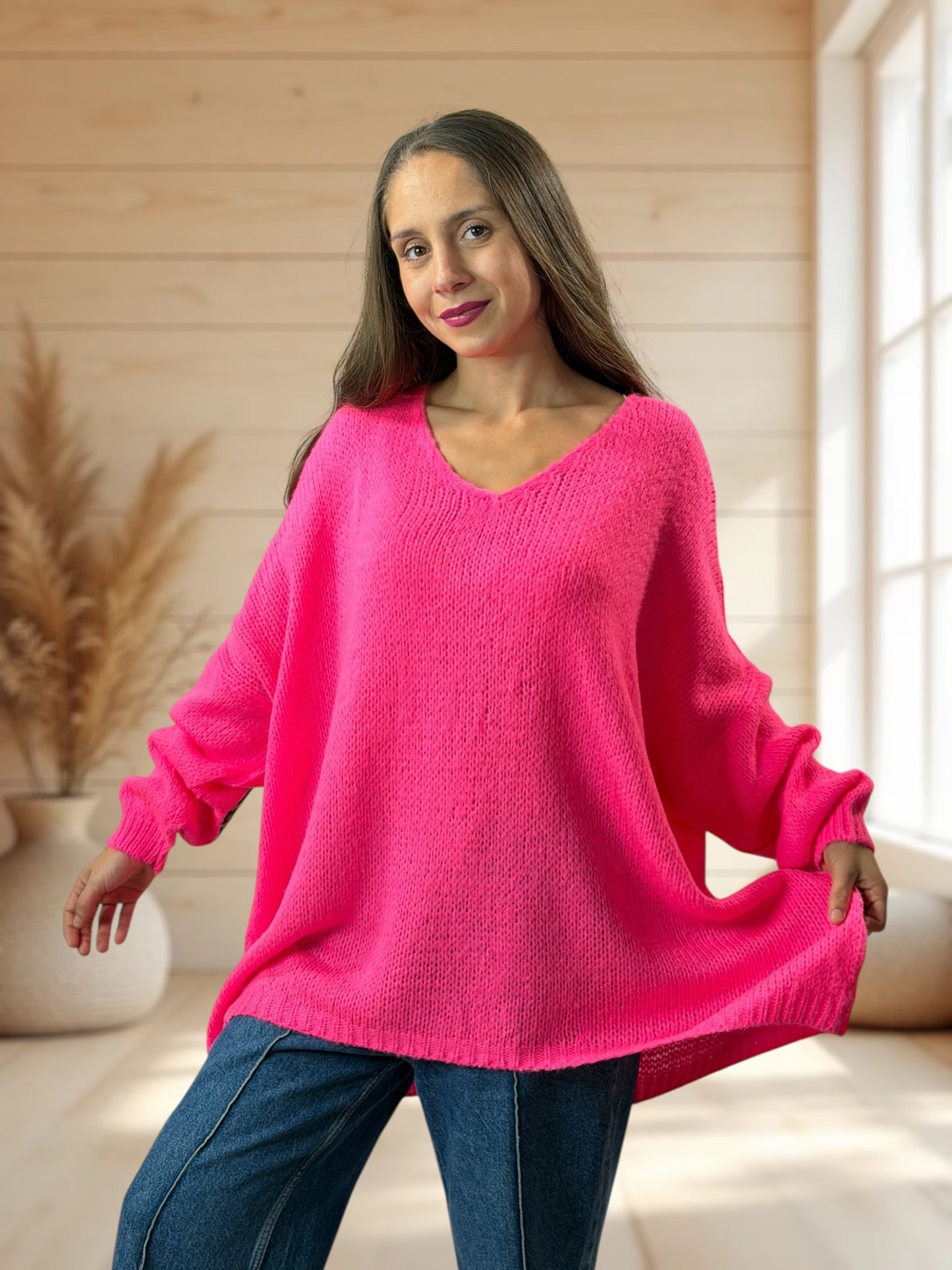 RAPHAEL - PULL FUCHSIA JUSQU'A LA TAILLE 54/56