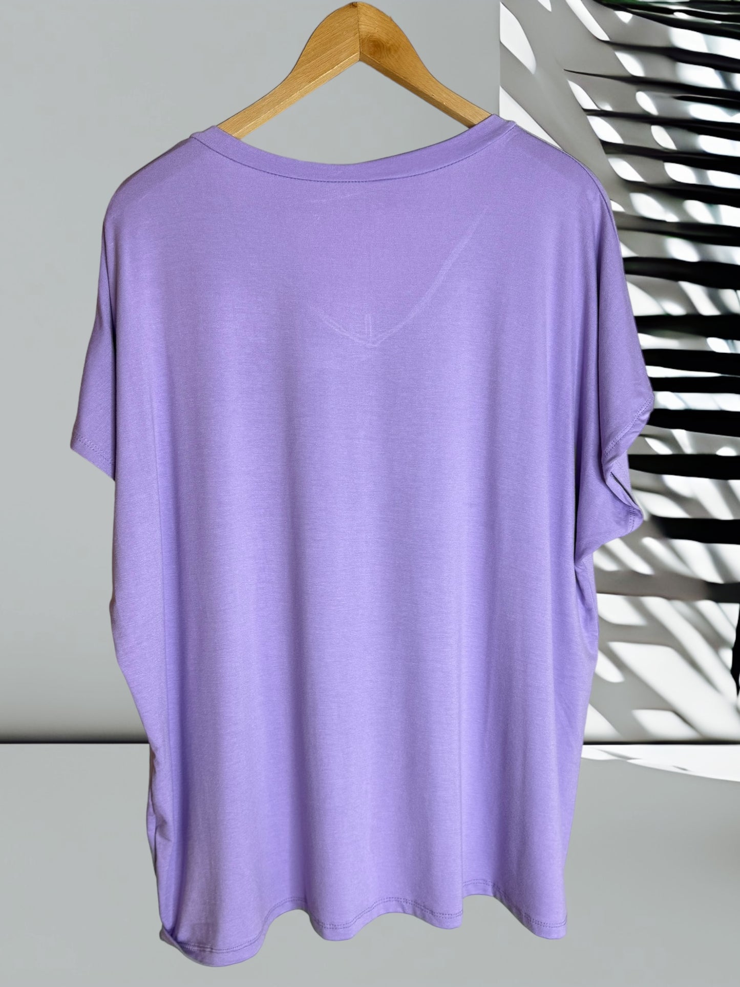MARIO - T-SHIRT LILAS EN VISCOSE JUSQU'A LA TAILLE 56/58